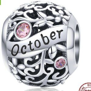925 Stering Silver Charm October